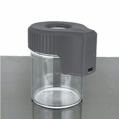 Pote Hermetico Abduzido com Lupa e Led 90ml Cinza 36128.jpg